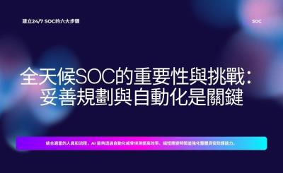 非上班時段成資安攻擊熱區 全天候SOC建置六大關鍵