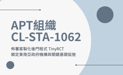 中文語系 APT 組織 CL-STA-1062 針對東南亞部署新型後門 TinyRCT