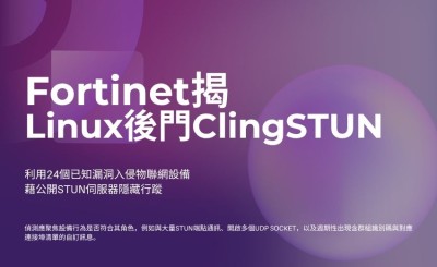 Fortinet揭Linux後門ClingSTUN：利用24個已知漏洞入侵物聯網設備並借公開STUN伺服器隱藏行蹤