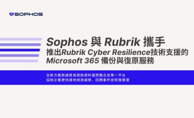 Sophos 與 Rubrik 攜手推出由 Rubrik Cyber Resilience 技術支援的 Microsoft 365 備份與復原服務