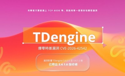 時序資料庫 TDengine 爆零時差漏洞，單一封包即可使伺服器當機