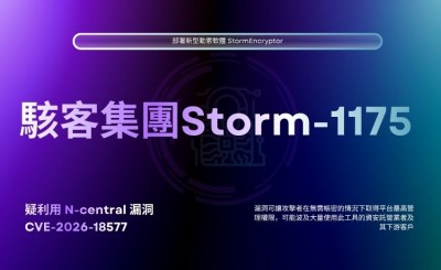 駭客集團 Storm-1175 疑似利用 N-central 漏洞，部署新型勒索軟體 StormEncryptor