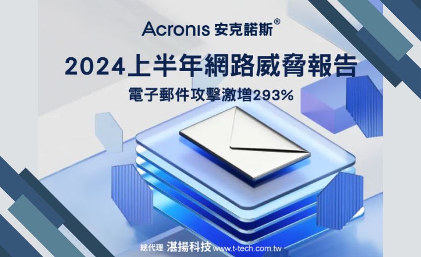 Acronis：2024上半年電子郵件攻擊激增293%，資料保護的重要性俱增