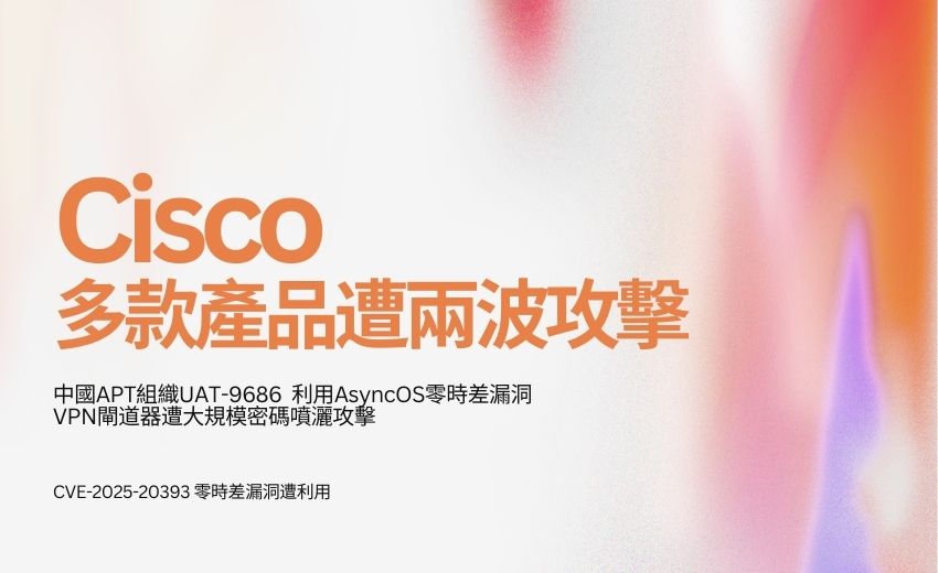Cisco多款產品遭兩波攻擊：中國APT利用零時差漏洞、VPN暴力破解同步來襲