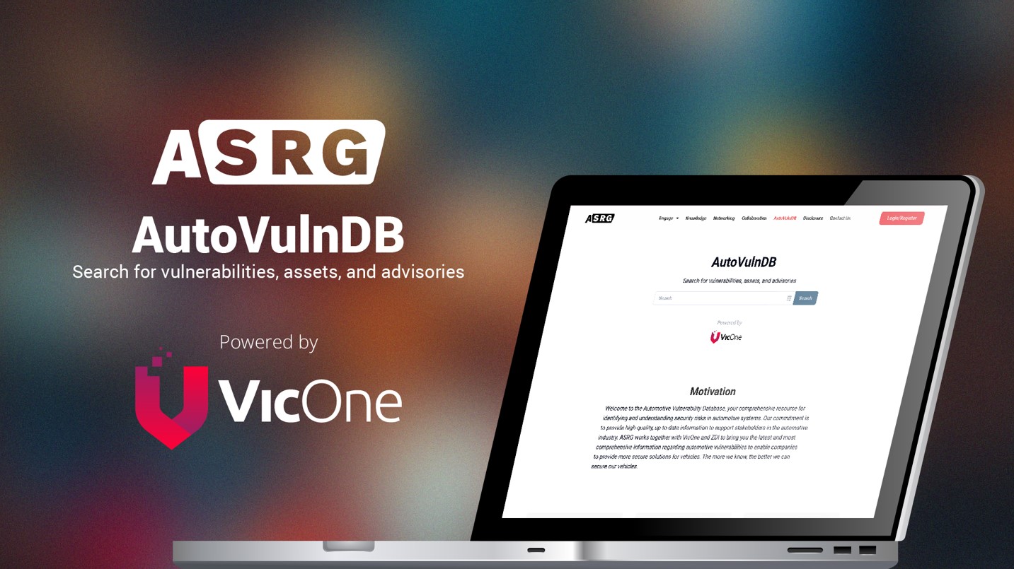 VicOne攜手ASRG發布AutoVulnDB，樹立汽車網路安全新標準