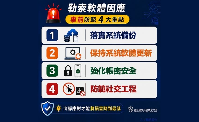 AI助長勒索軟體攻擊 資安署籲落實四大防護重點