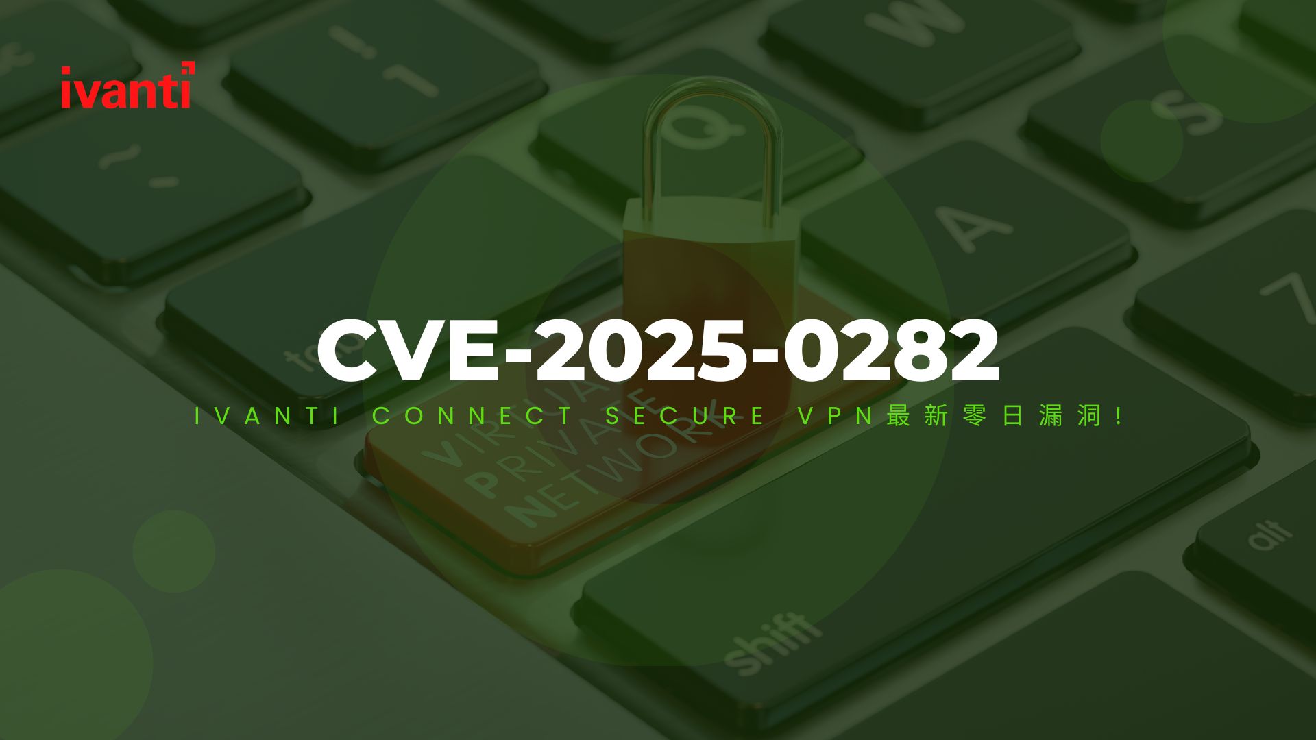 Ivanti VPN 再爆零日漏洞！駭客組織已利用來進行網路間諜活動