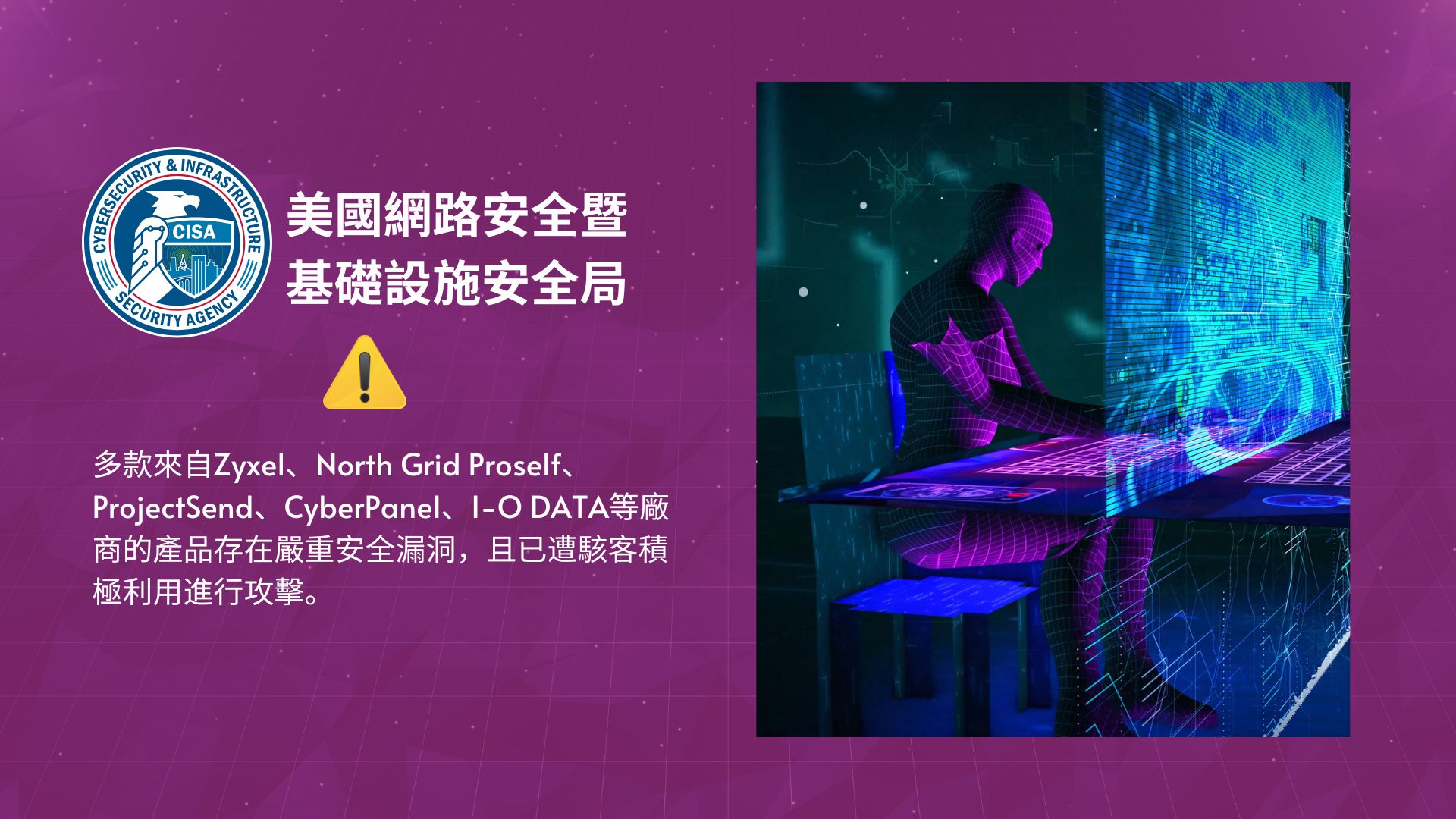 美國CISA示警Zyxel等品牌之網路設備遭受攻擊中