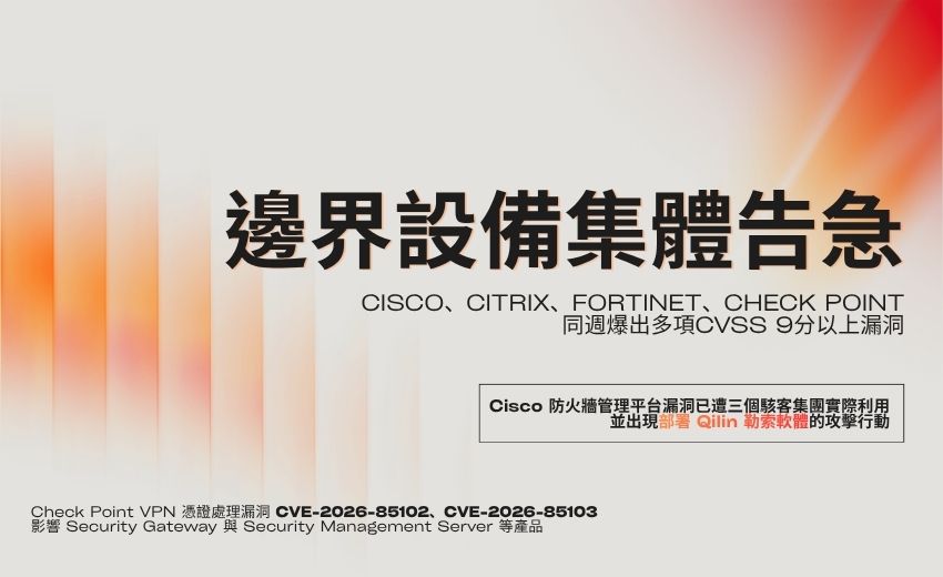 邊界設備集體告急：Cisco、Citrix、Fortinet、Check Point同週爆出多項CVSS 9分以上漏洞
