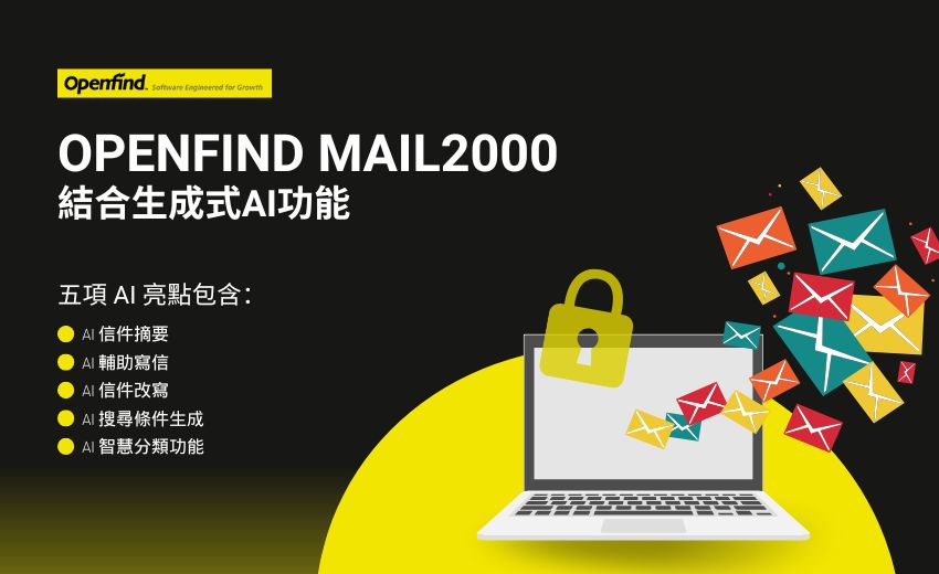 Openfind Mail2000 結合生成式AI提升企業營運效率高達 23%