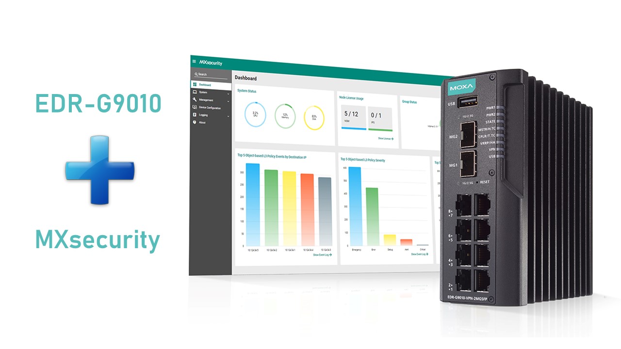 Moxa EDR-G9010 結合 IPS 與 MXsecurity，打造OT 專用資安平台