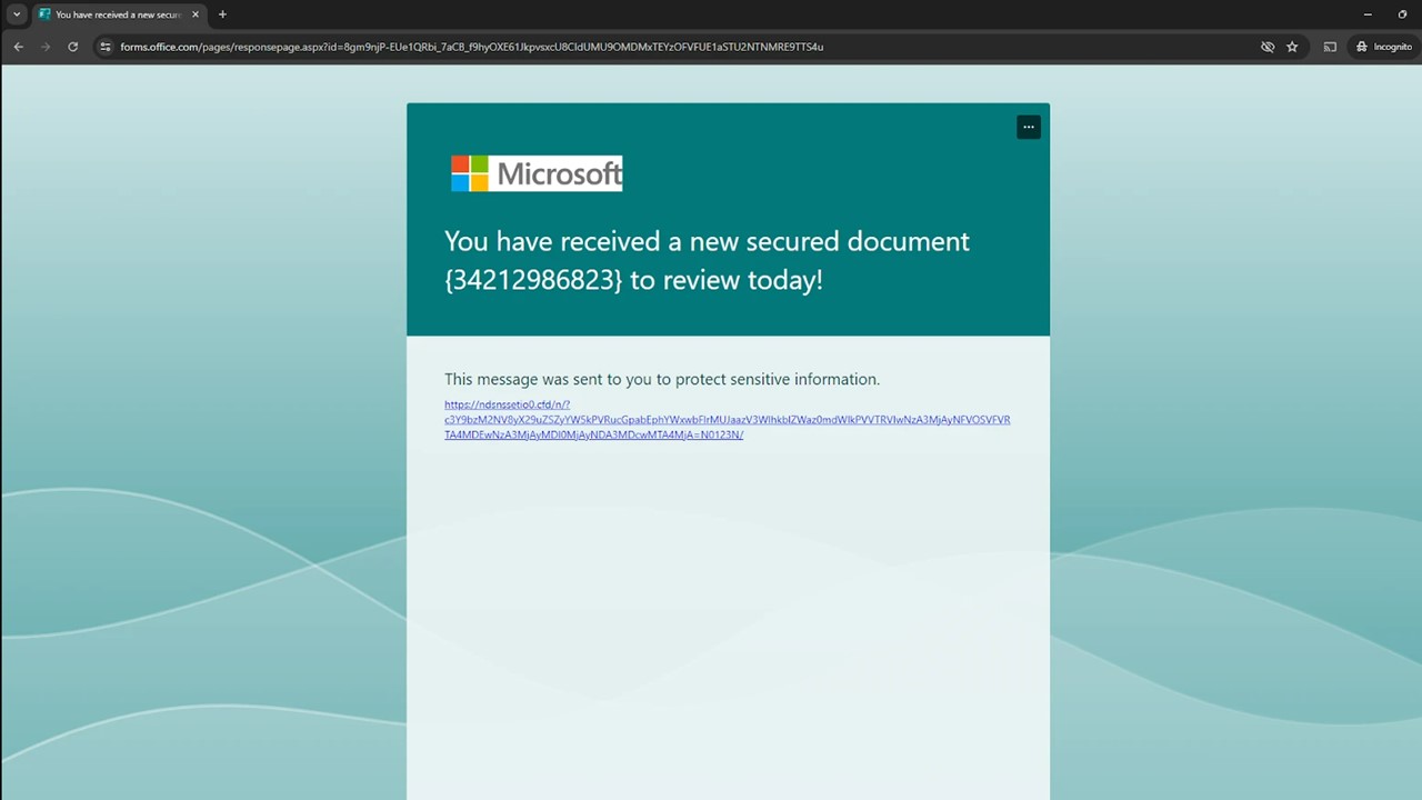 Microsoft 365 用戶成為濫用 Microsoft Forms 的釣魚攻擊目標