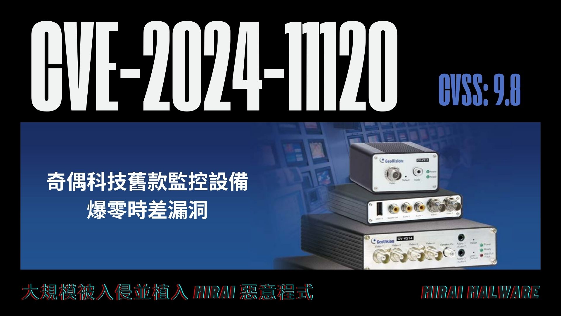 奇偶科技監控設備爆零時差漏洞 全球1.7萬台設備遭駭客入侵